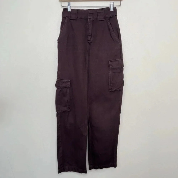 Aritzia Tna Womens XXS Cotton Brown Twill Cargo Pant - Picture 2 of 10
